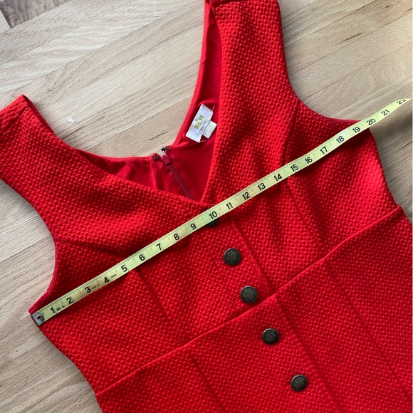 Anthropologie Maeve button front Princess seam stretchy red midi dress XL - Picture 5 of 6